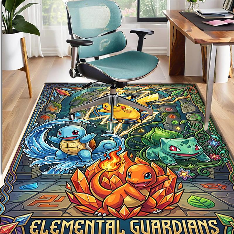 Pokemon Pattern Rug, Indoor/Outdoor Mat, for Picnic, Gameroom, Bedroom, Office, Living Room, Home Decor Carpet, Birthday Gift