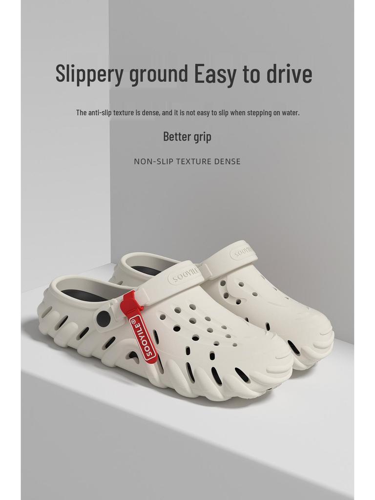 Sandálias Masculinas para Exterior Antiderrapantes com Biqueira Fechada - Resistentes ao Desgaste, Sola Macia Sapatos de Praia