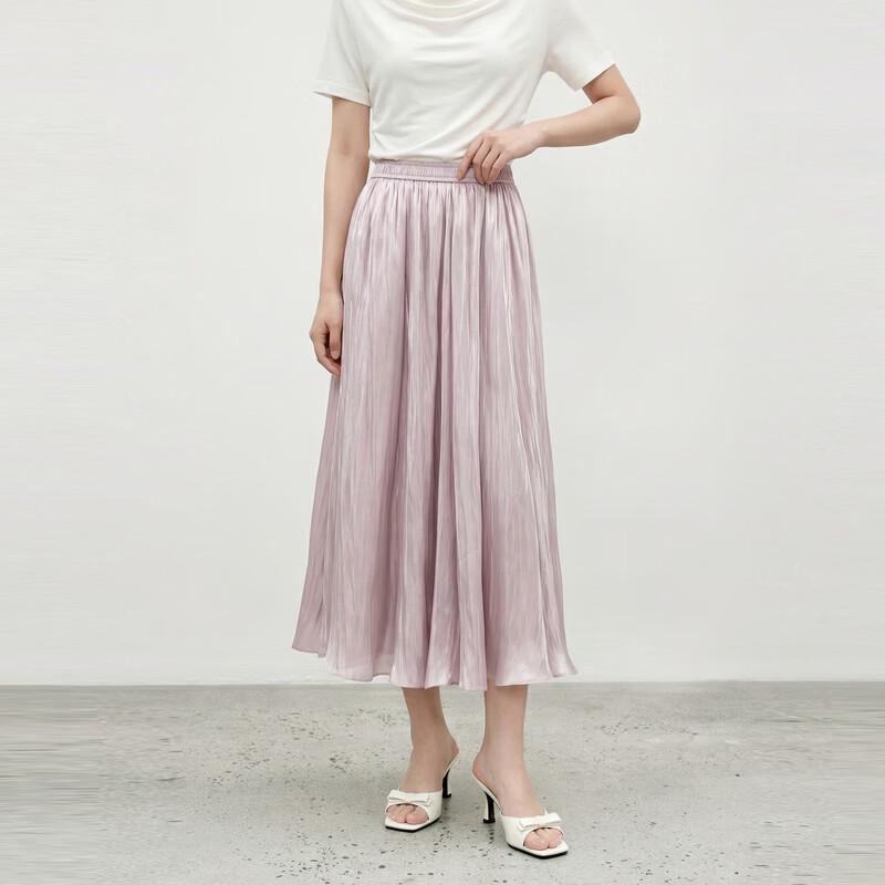 A-Line High-Waisted Pleated Midi Skirt