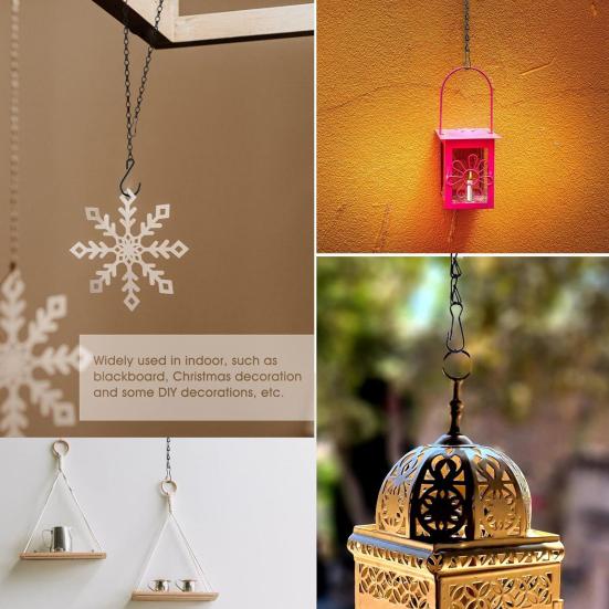 6/12 Pcs Chain for Hanging Plants Metal Chains with S Shape Hooks Adjustable Chain for Hanging Planter Bird Feeder Lantern
