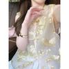 2025 fashion high-end embroidered sleeveless women's summer luxury organza vest top