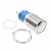 Przełącznik Self Reset Led Biały 12V-24V Fi16; Podświetlany Ring; Biały; Wandaloodporny Stal Szczotkowana