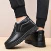 Winter New Leather Boots Waterproof Anti Slip Snow Boots Men's Cotton Shoes Warmth Thickened Cotton Short Boots