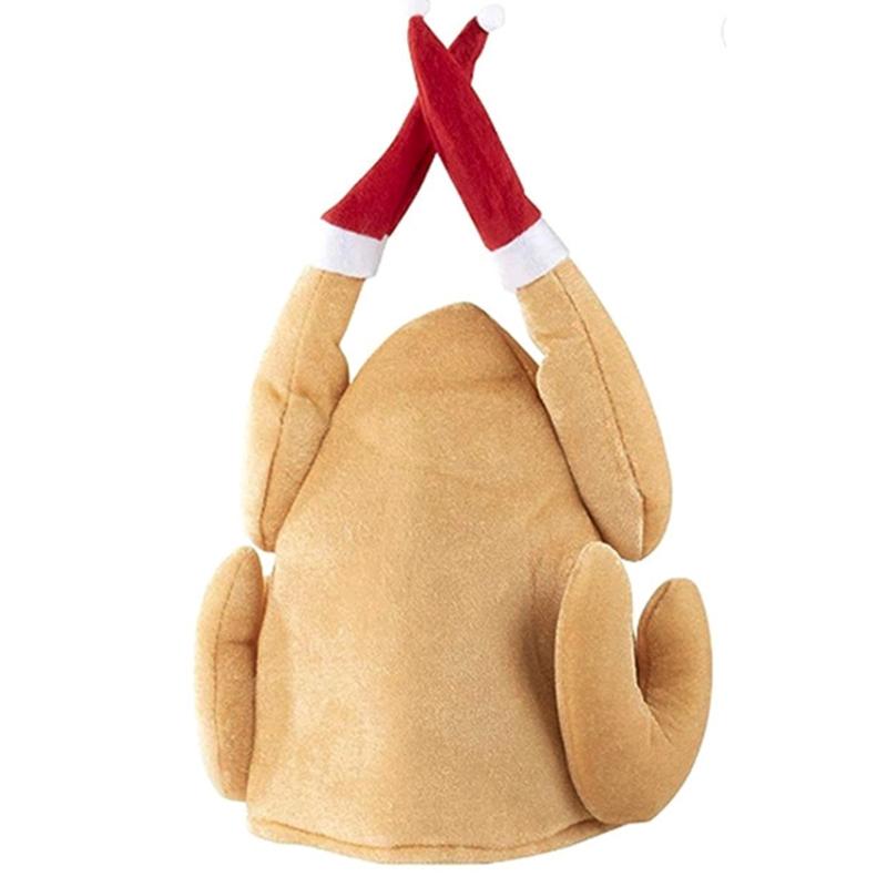 Funny Adult Plush 3D Turkey Thanksgiving Hat Unique Headwear Women Men Christmas Party Gift Birthday Christmas Hat