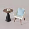 Miniature Dollhouse Furniture Set: Table, Chairs, Cushions, and Pillows