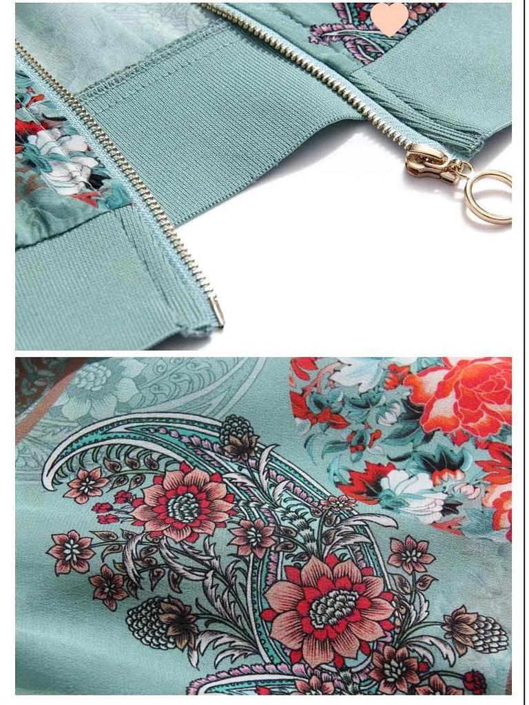 Women's Chiffon Baseball Jacket - Sunscreen, Casual Print, Plus Size, Spring/Summer 2025 Collection