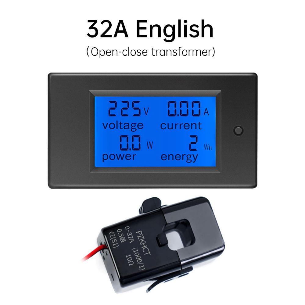 PZEM-061 AC80~260V 32A 63A LED Digital Voltmeter Ammeter Power Meter Power Detector Electricity Indicator with Transformer