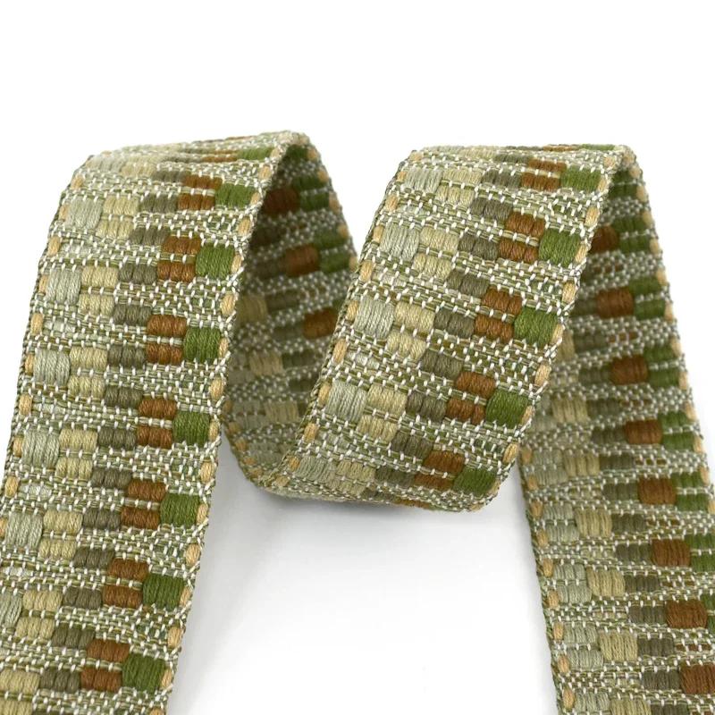 1/2/3/4/5Yards 38mm Jacquard Webbing Tape Ribbon Shoulder Canvas Belt Bag Strap Luggage Bias Band Garment Sewing Accessories