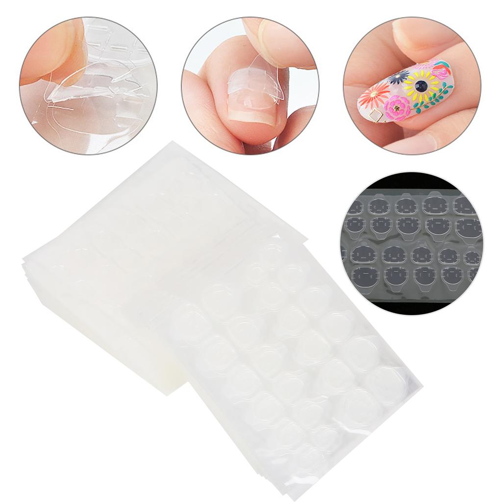 50 Sheet Fake Nail Adhesive Tabs DoubleSided Waterproof Transparent Gel Nail Tape