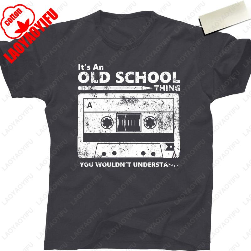 Old School Mixtape Cassette Pencil Rewind Vintage 80s 90s Tees TShirt Throwback Wen Women Classic Fashion Streetwear Cotton Tops S