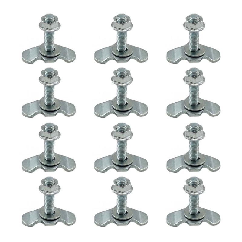 12pcs 20/30/40mm L Track Stud Fitting Bolt Down Anchors Points For Truck Bed Modification Automotive Tie Down Hardware