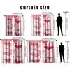 2PCS Pink Line Love Curtains   Gentle Valentine's Day   Bedroom and Living Room   Pull up Pocket Style