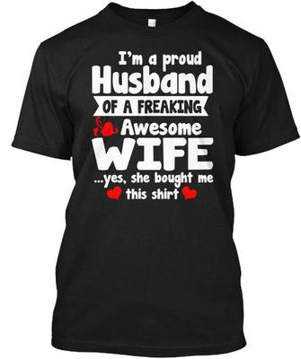 Ich Ehemann Verrückte Ehefrau T-Shirt Hergestellt in den USA Größe S bis 5XL