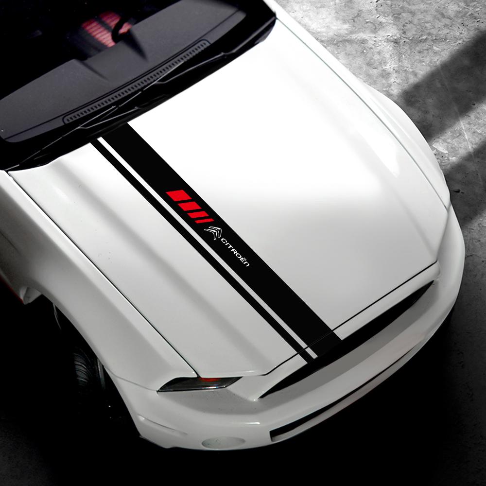 Autocollant décoratif de capot de voiture PVC Décalcomanie de capot de voiture Pour Citroen C4 C2 C3 Aircross C5 Aircross Berlingo Cactus Accessoires de voiture