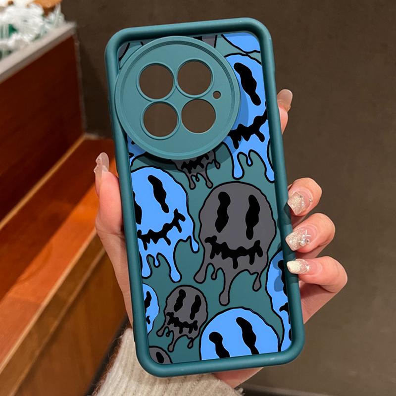 Shockproof Matte TPU Soft Phone Case Shell For OnePlus 13 12 13R 13T 12R ACE 5 3 2 11R Funny Skull Pattern Lens Protection Anti-Fall Cover