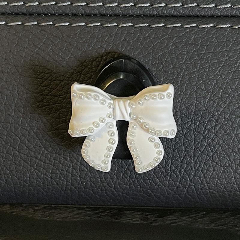Car Style Bow Cartoon Rhinestone Mini Auto Hooks Seat Back Holder For Keys Hangers Home Office Hooks Storage Style Accessories