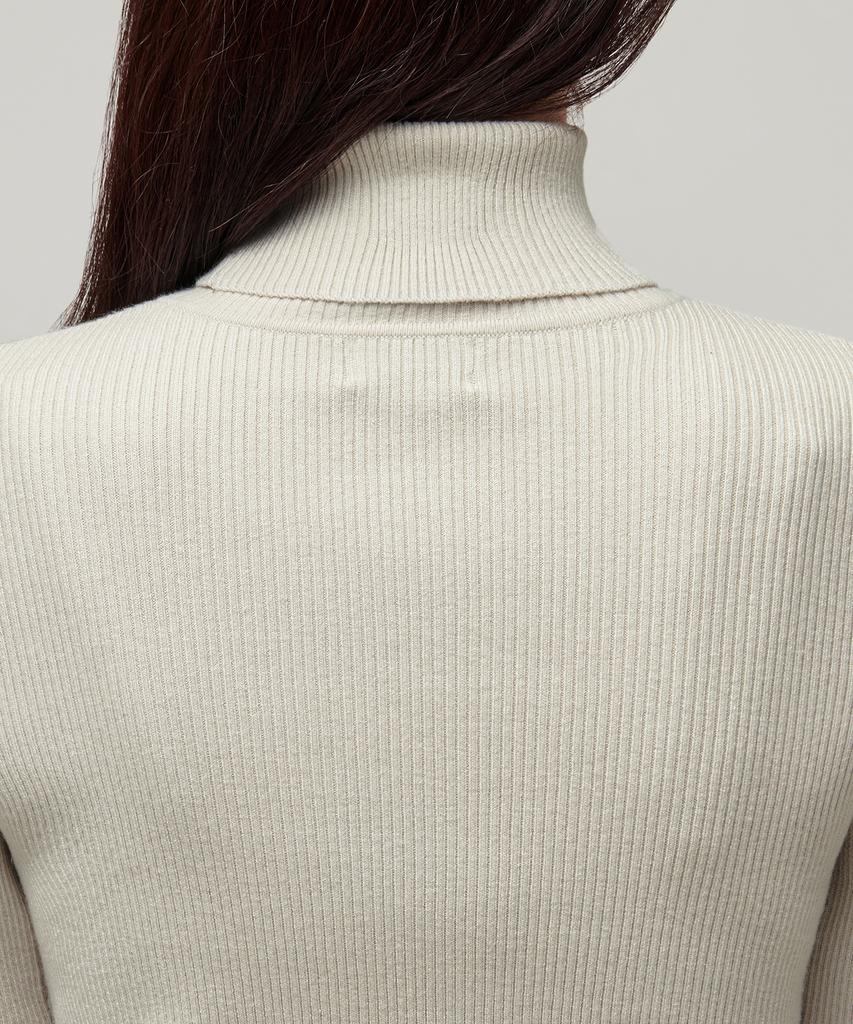 MUSINSA STANDARD WOMAN Women'S Ribbed Slim Turtleneck Knit [Light Grey]