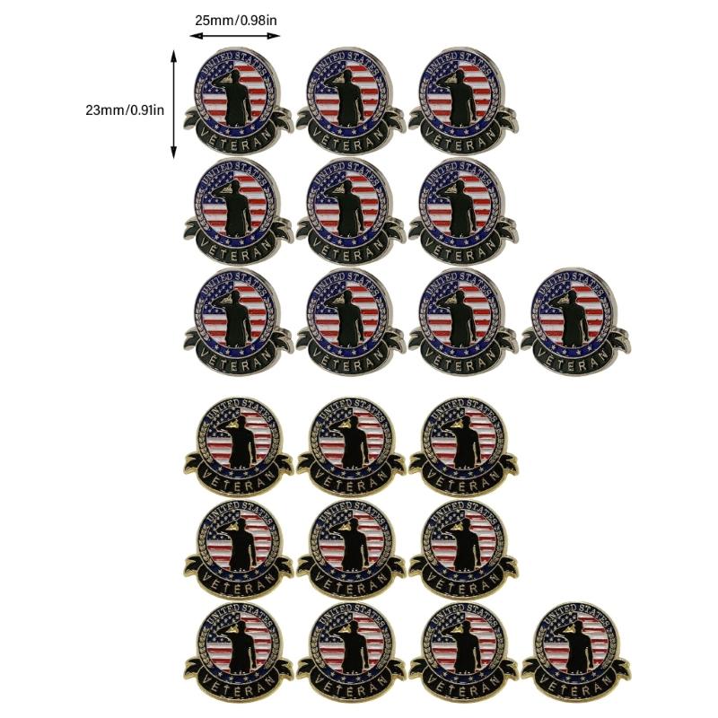 Moderne lapel-pins for veteraner Bærbar service-minnebrosje Solide legeringspins Dekorasjon for voksne Daglig bruk