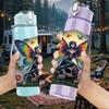 1PC Winged Butterfly Lady Art 750ml Color Plastic Sports Water Bottle Leakproof Flip Straw Lid For Sports Office Home Use