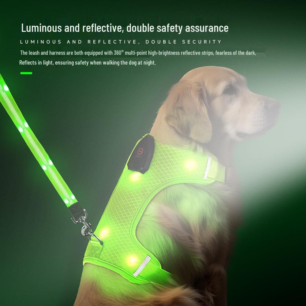 Huisdier Explosiebestendig LED Reflecterend Oplaadbaar Hondentuig