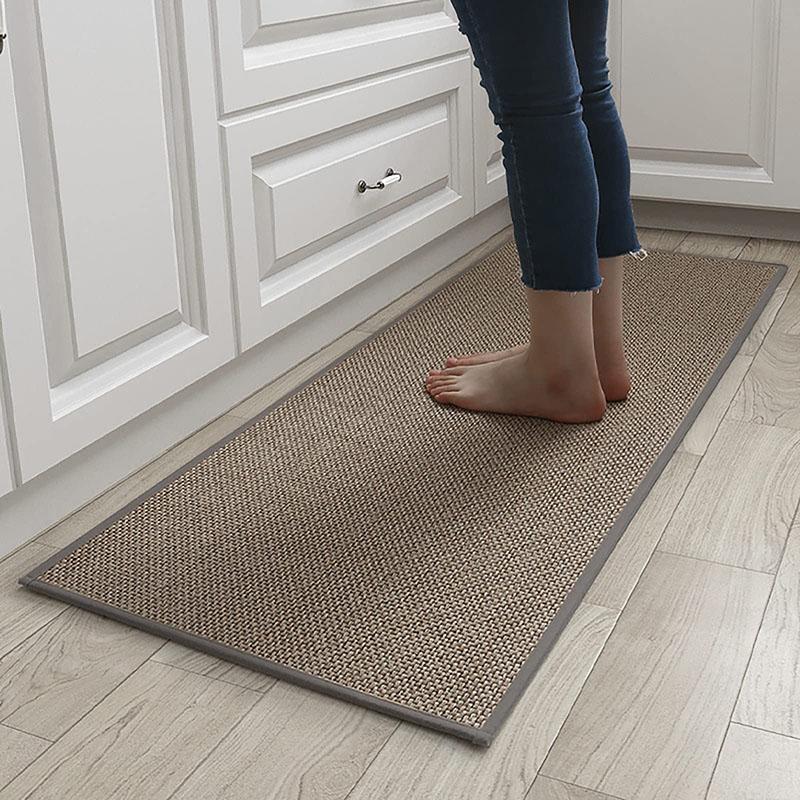 Washable Kitchen Carpet Non Slip Rubber Bottom Non Slip Linen And Jute Mat Suitable For Runway Carpet Decoration