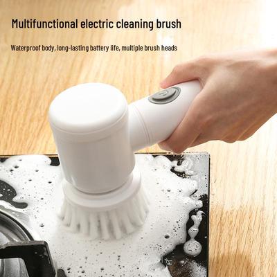 Cordless Handheld Multifunctional Electric Cleaning Brush for Kitchen, Bathroom, and Dishes