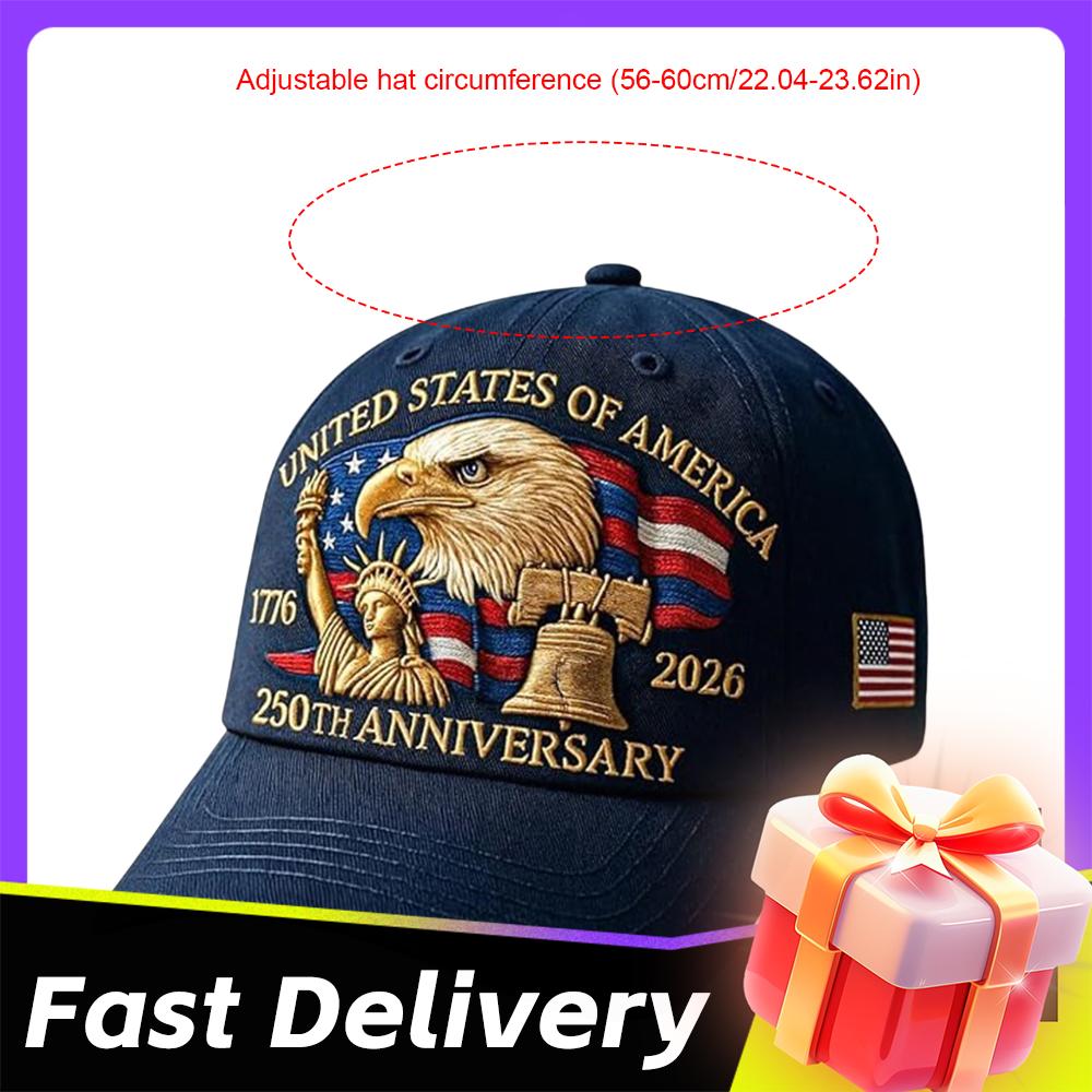 Men Women Baseball Caps US 250th Anniversary Cap Adjustable Retro Washed Patriotic Cap US 250th Anniversary Sports Trucker Hat