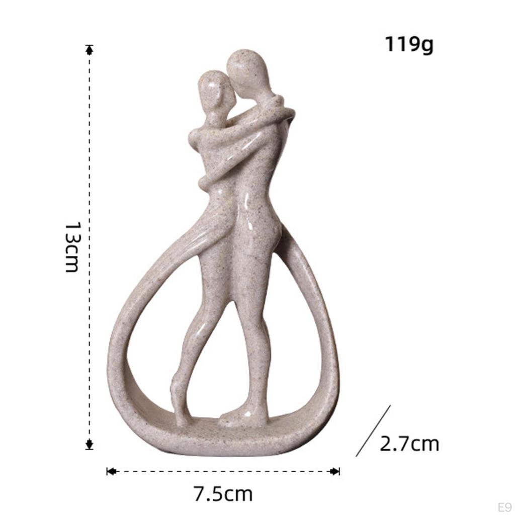 Couple Statue Figure Resin Lovers Sculpture Desk Ornament for Office Shelf Table Bookshelf