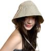 Plaid bucket hat women's summer sunshade sunscreen basin hat big head circumference showing small face versatile casual sun hat