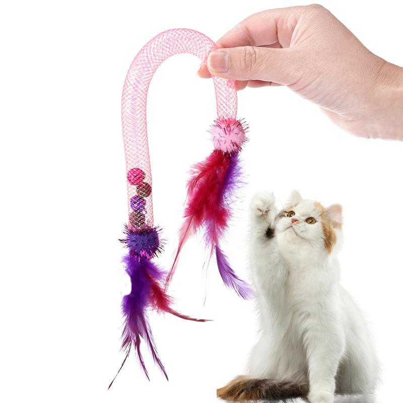 Cat Bite Elastic Rope Cat Toy Toys Toys Toys Toys Toys To Tease Cat Sticks To Relieve Boredom and Feathers