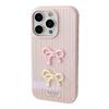 Korean Three dimensional Pink Bow Suitable for Apple 17 Mobile Phone Case Iphone16 Silicone 15promax Anti Fall