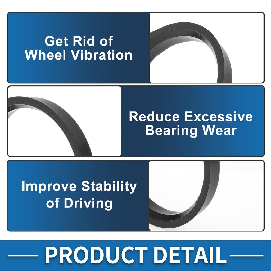 A ABSOPRO 66.6mm to 58.6mm Wheel Hub Centric Ring Black Polycarbonate Wheel Center Shaft Shock Absorption Hub Ring 4pcs