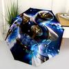 1pc Blue Ranger in Space Pattern Umbrella, Fashionable, Personalized, High-Value Folding Umbrella, a Must-Have for Summer, 8-Rib Durable Iron Fra