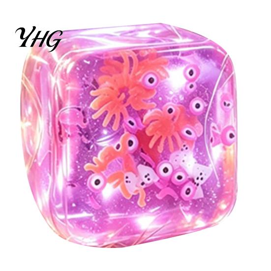 Clear Cube Fidget Toy Stress Relief for Halloween Christmas, Anxiety Reduction Ice Squeeze Holiday Toy, Slow Rising Sensory Gift Party Favors