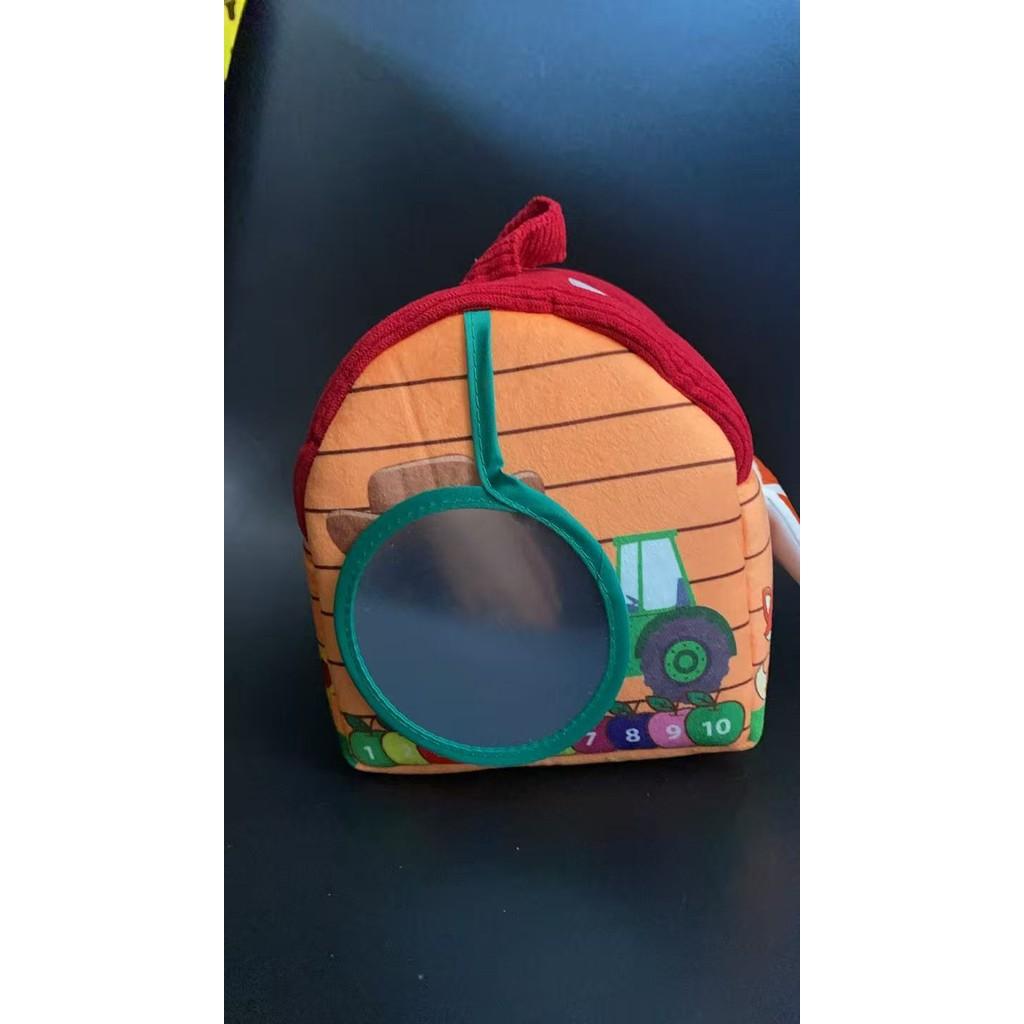 Farm Scene Mini House with 6pcs Animal Plush Toys Soft Stuffed Dolls & Mini Sandbag Plushies Cute Toy Set for Girls