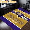 Custom Name Football Ravens Logo  Rug, Office Rug, Chair Rug, Carpet for Living Rooms, Doormat Game Rug Home Decor Christmas Gifts