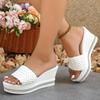 Fashion 2025 New Wedges Weave Women Sandals Summer High Heels Shoes Women Sexy Platform Slippers Open Toe Fashion Outdoor Ladies Sandals