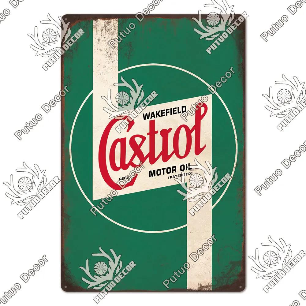 Putuo Decor Gas Oil Garage Vintage Metal Signs Tin Sign Retro Garage Decor Bar Pub Garage Gas Station Decorative Iron Plates