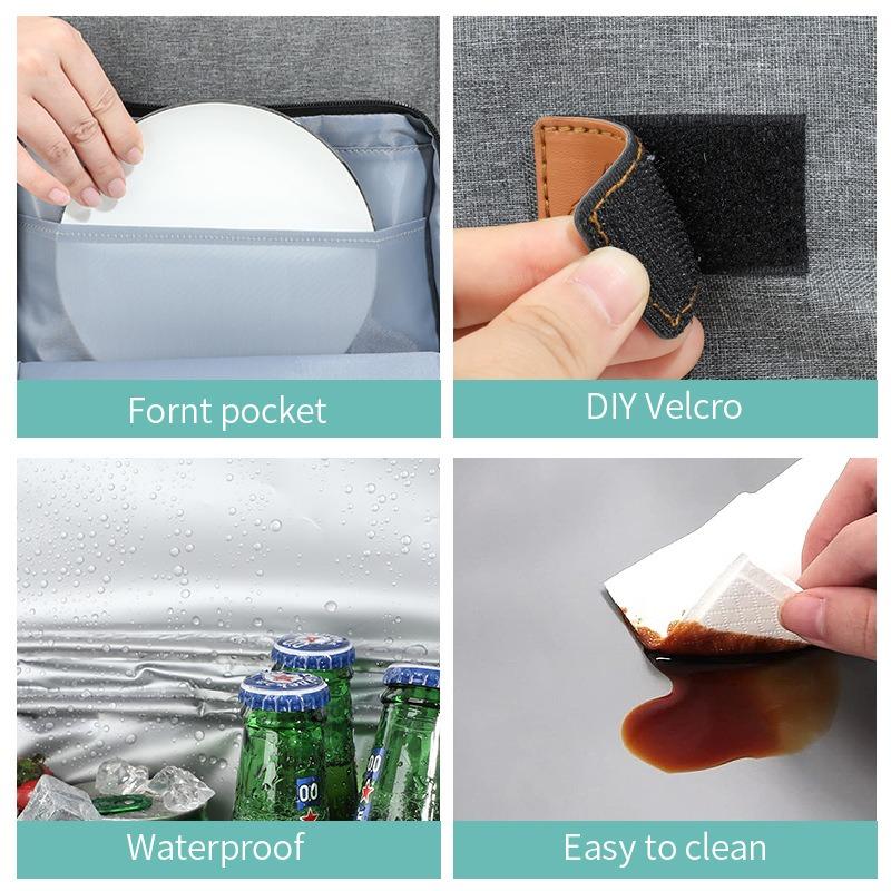 Large Insulated Picnic Bag Lunch Backpack Cooler Bag Oxford Fabric Rectangular Travel Beer Cooler with PEVA Lining