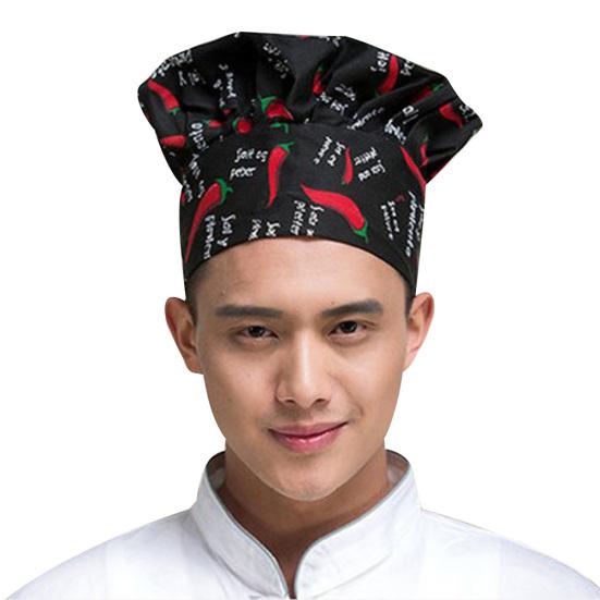 Chef Hat Solid Color Flat Top Pleated Design Breathable Cotton Chef Hat Adjustable Fit Lightweight Cooking