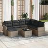 VidaXL Garden Lounge Set 8 Pcs with Grey Cushions Wicker 3219300