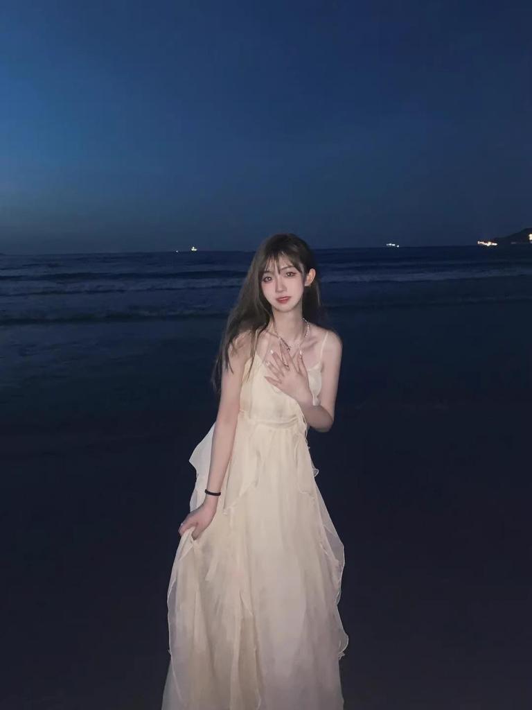 White Spaghetti Strap Summer Beach Dress: Long Fairy Vacation Dress