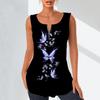 Dámská móda Košile s výstřihem do V Ležérní topy Tričko Dámské 3D krásný potisk motýla tílka Halenka velké velikosti bez rukávů Tílka