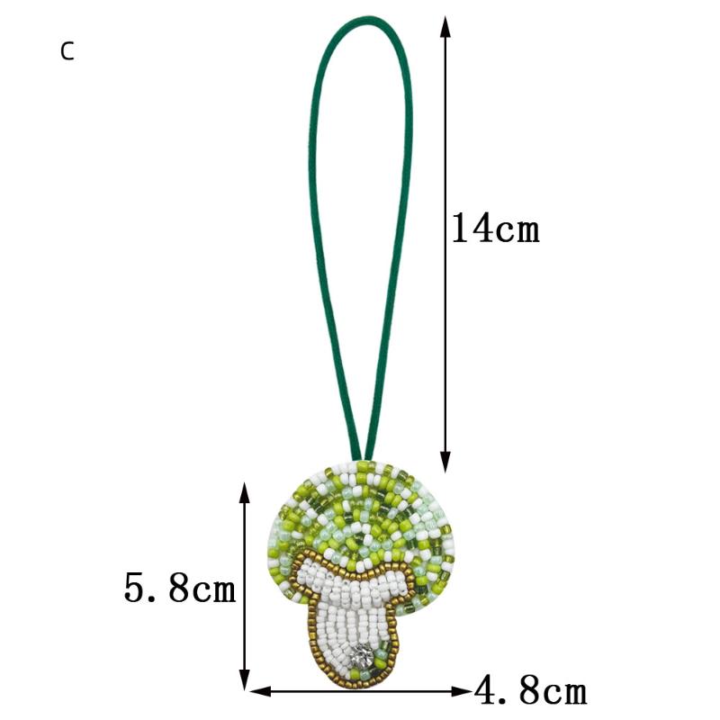 Cute Handmade Mushroom Beaded Bag Charm Colorful Beaded Keychain For Purse Home Decor Hanging Ornaments