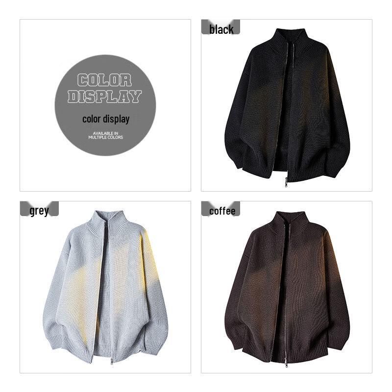 Mao Ren Men's Stand Collar Knit Cardigan