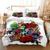 Hip-hop Bedding Set Colorful Soft Brushed Washable Duvet Cover Set King Queen Twin Single Size for Kids Boys Birthday Gifts