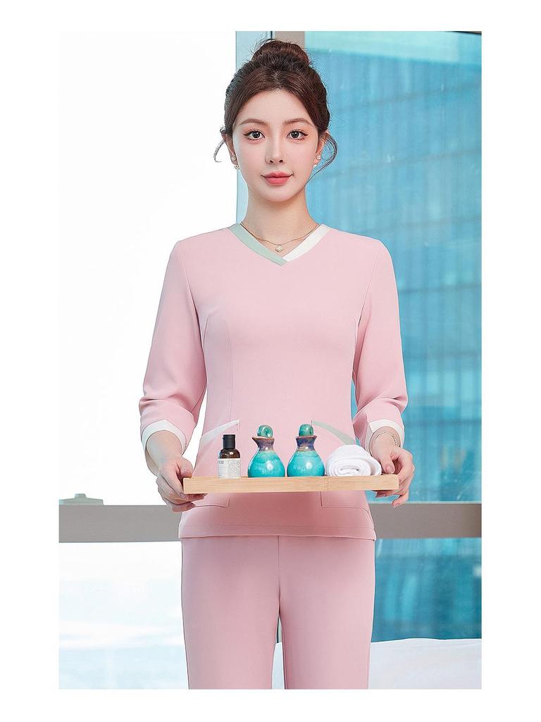 Women's Spring/Summer Thin Style Salon & Spa Uniform Set for Massage Technicians