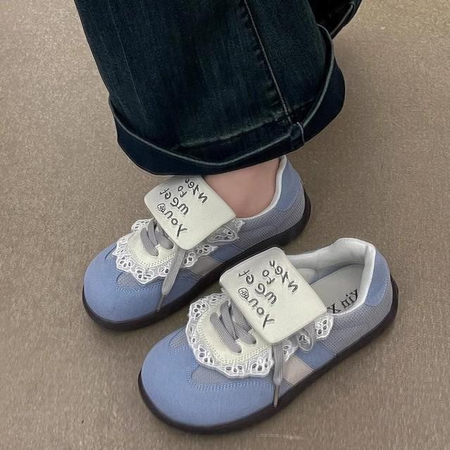 2025 spring new ugly and cute tongue-turning Agamde training shoes women's indoor shoes one pedal soft-soled Mary Jane shoes