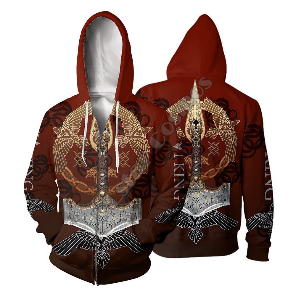 New Tattoo Printed Sweatshirt 3d Zipper Hooded Sweatshirt