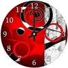 Fprqlyze Red Black Grey Modern Wood Wall Clocks Silent Noticking Decorative for Living Room for Kitchen for Bedrooms 12in